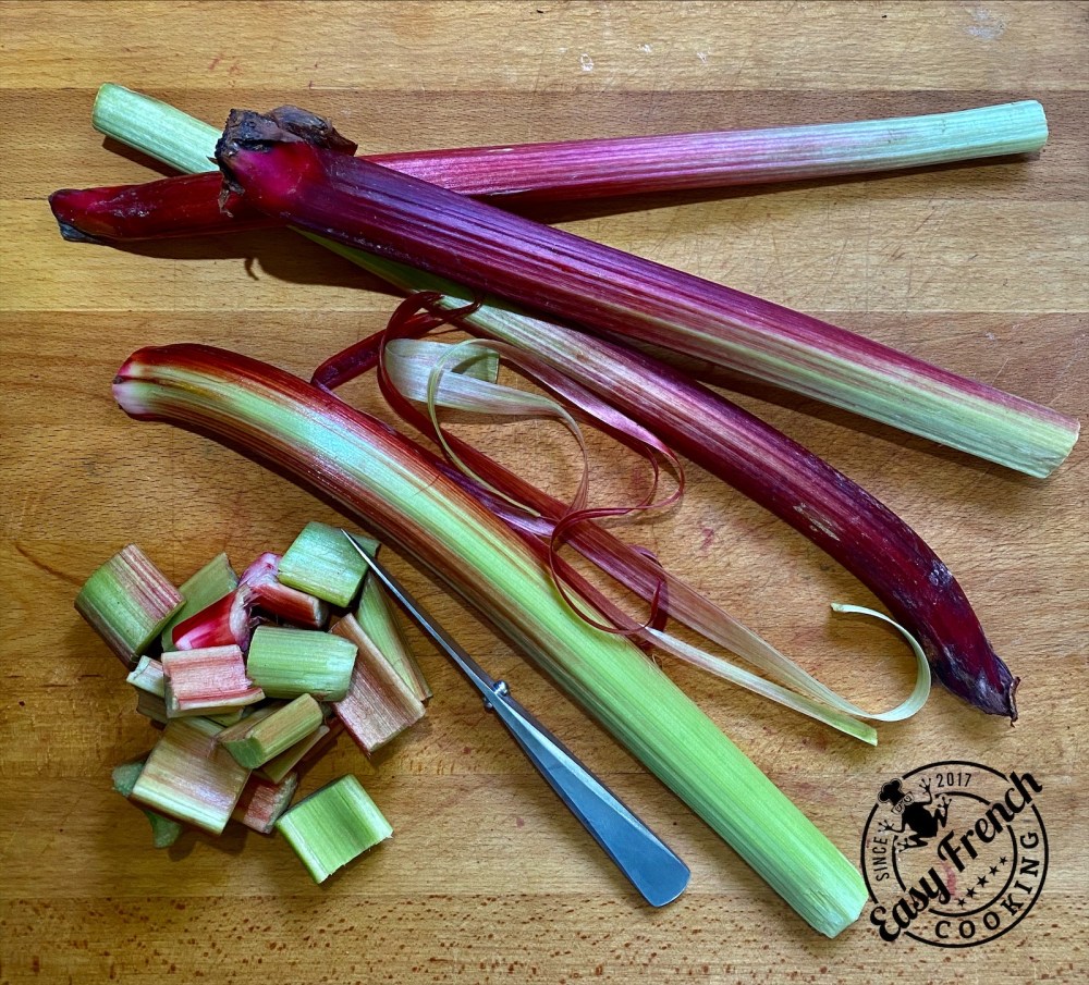 Peeling the rhubarb - easyfrenchcooking.com