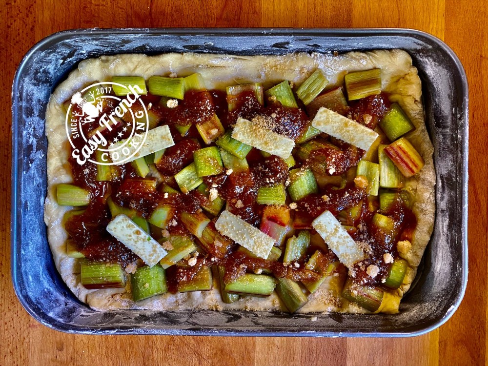 Rhubarb tart before baking - easyfrenchcooking.com